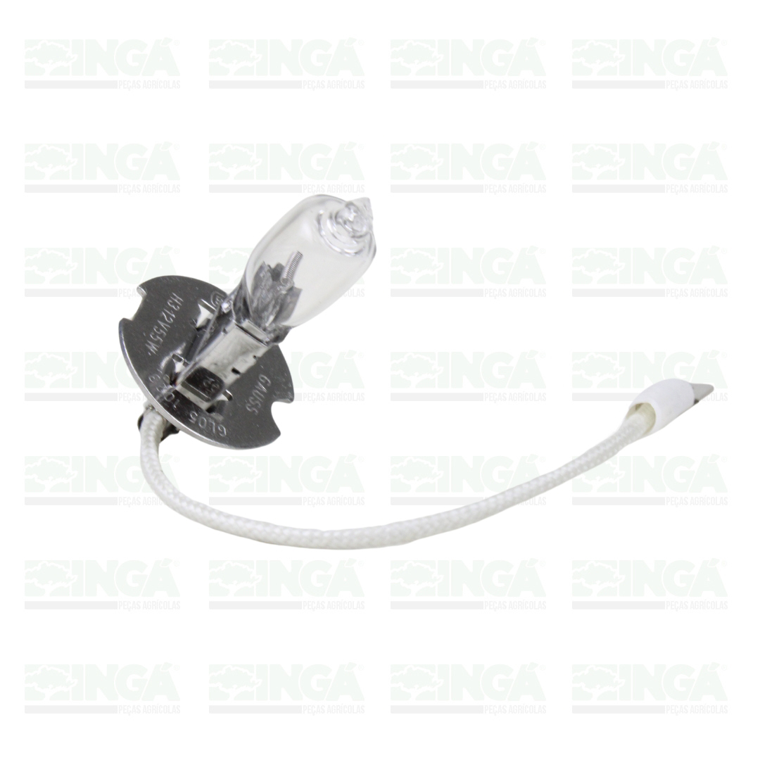 LAMPADA H3 HALOGENA: FAROL, ABERTURA DO MOTOR, TETO DA CABINE, DEPOSITO DE GRAOS, LUZ DE TRABALHO.